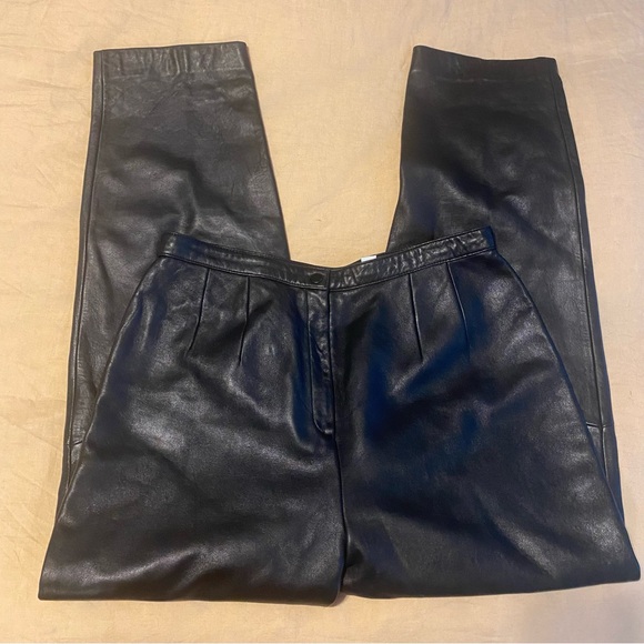 VTG New Zealand Lambskin High Rise Leather Pants- size 16 - Picture 2 of 7